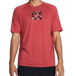 NWT Under Armour UA Tech Negative Camo Logo S/S Tee Red Solstice Men’s 2XL